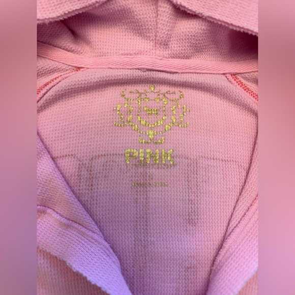 VS PINK VINTAGE Y2K PAJAMA SET “CHILL OUT” THERMAL HOODIE SHIRT & LEGGINGS RARE - Picture 11 of 15